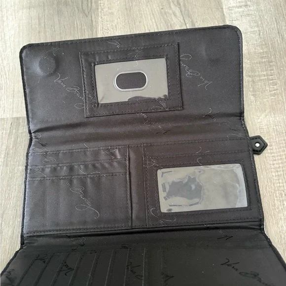 Vera Bradley Black and Gray Striped Wallet - Picture 4 of 7